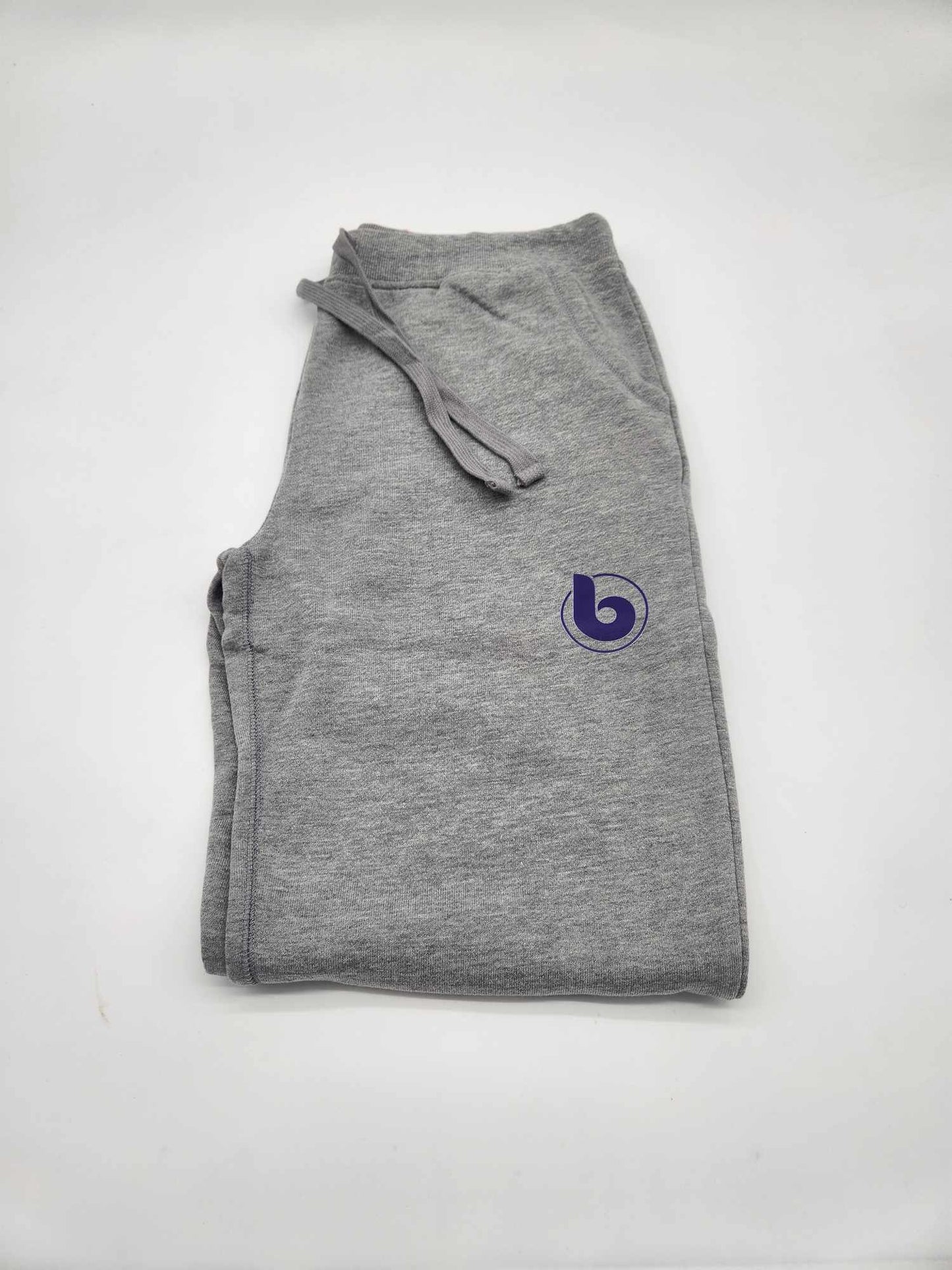 Jogger Sweatpants Heather Gray w Purple Circle B