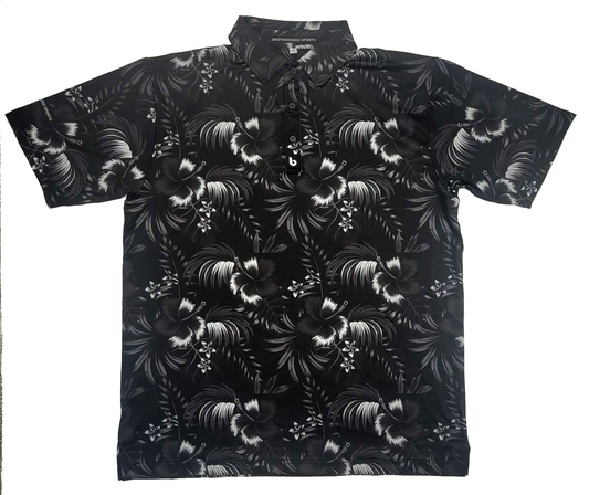 Black Hawaii Golf Polo