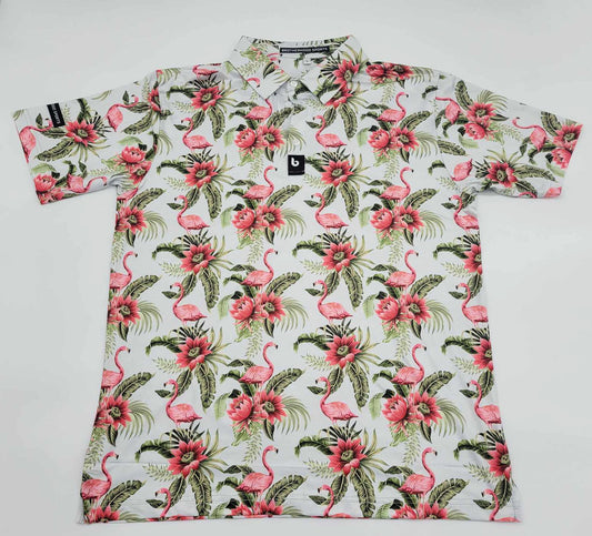 Caribbean Flamingos Golf Polo